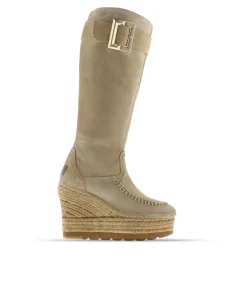 Bota alta en serraje arena Tilo 7