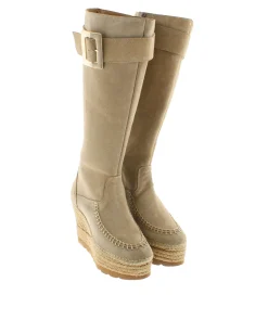 Bota alta en serraje arena Tilo 7