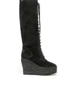 Bota alta en serraje negro Tilo 7