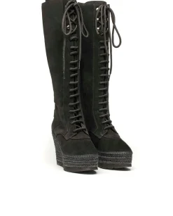 Bota alta en serraje negro Tilo 7