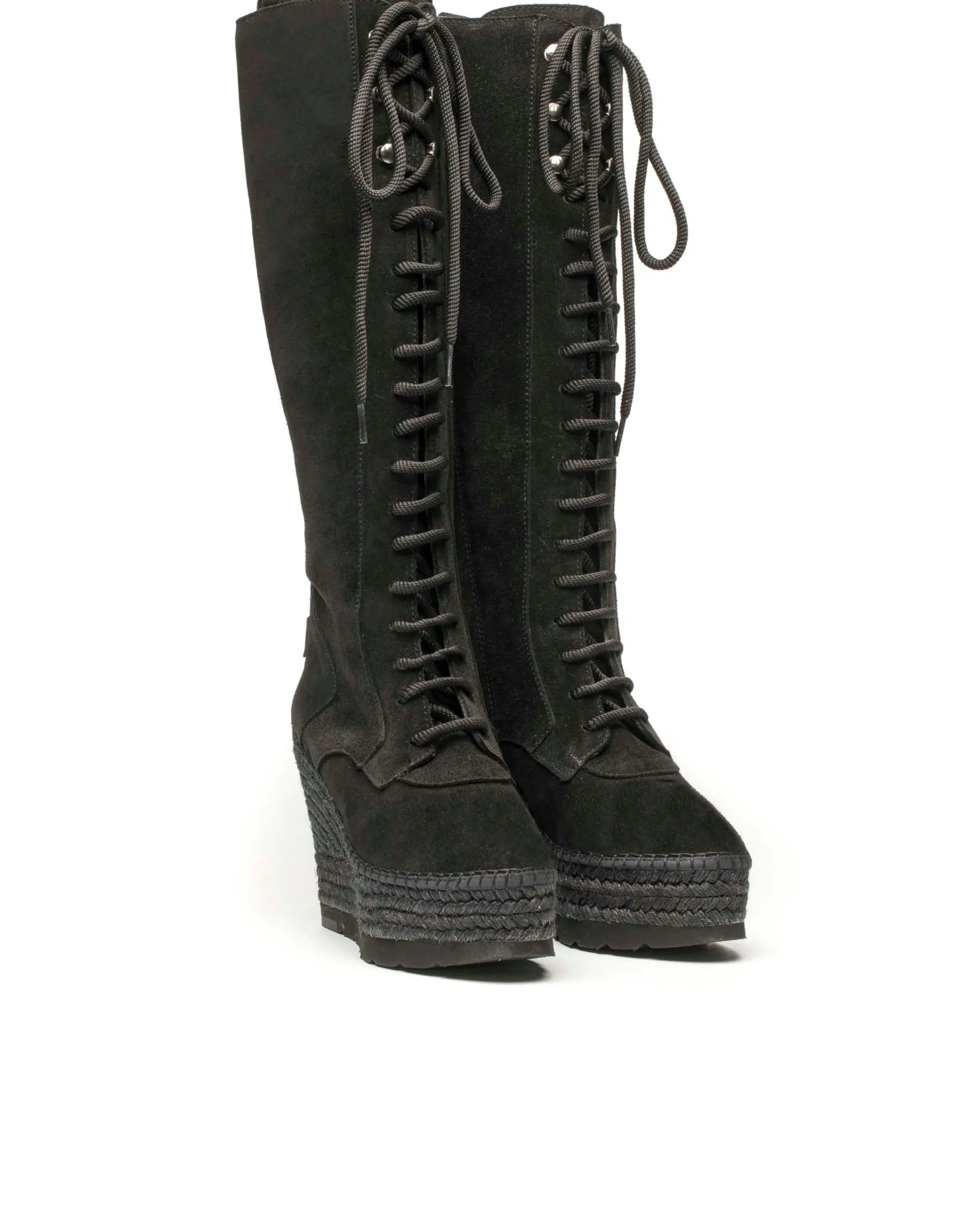 Bota alta en serraje negro Tilo 7