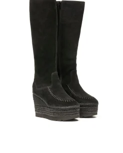 Bota alta en serraje negro Tilo 5