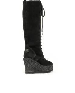 Bota alta en serraje negro Tilo 7