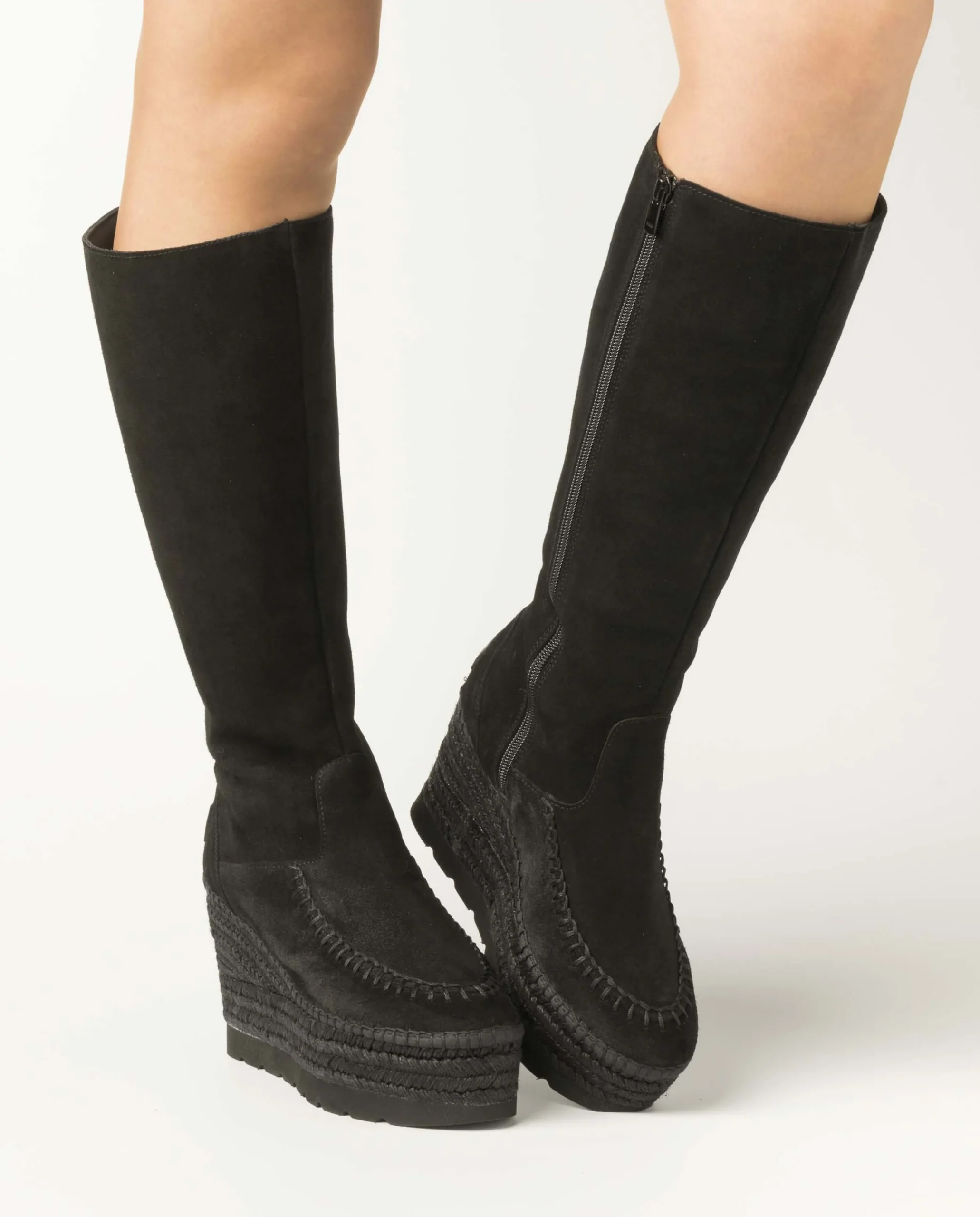 Bota alta en serraje negro Tilo 5