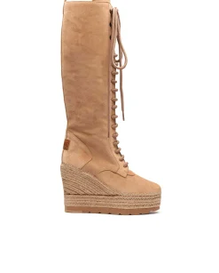 Bota alta en serraje nude Tilo 7