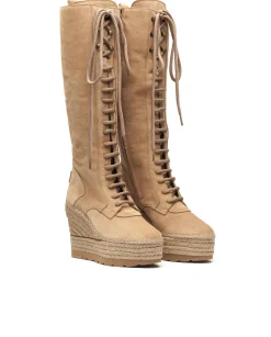 Bota alta en serraje nude Tilo 7