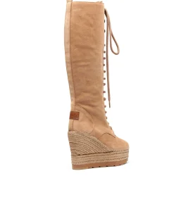 Bota alta en serraje nude Tilo 7
