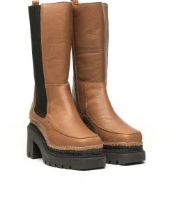 Bota alta en velvet cuero Panteta