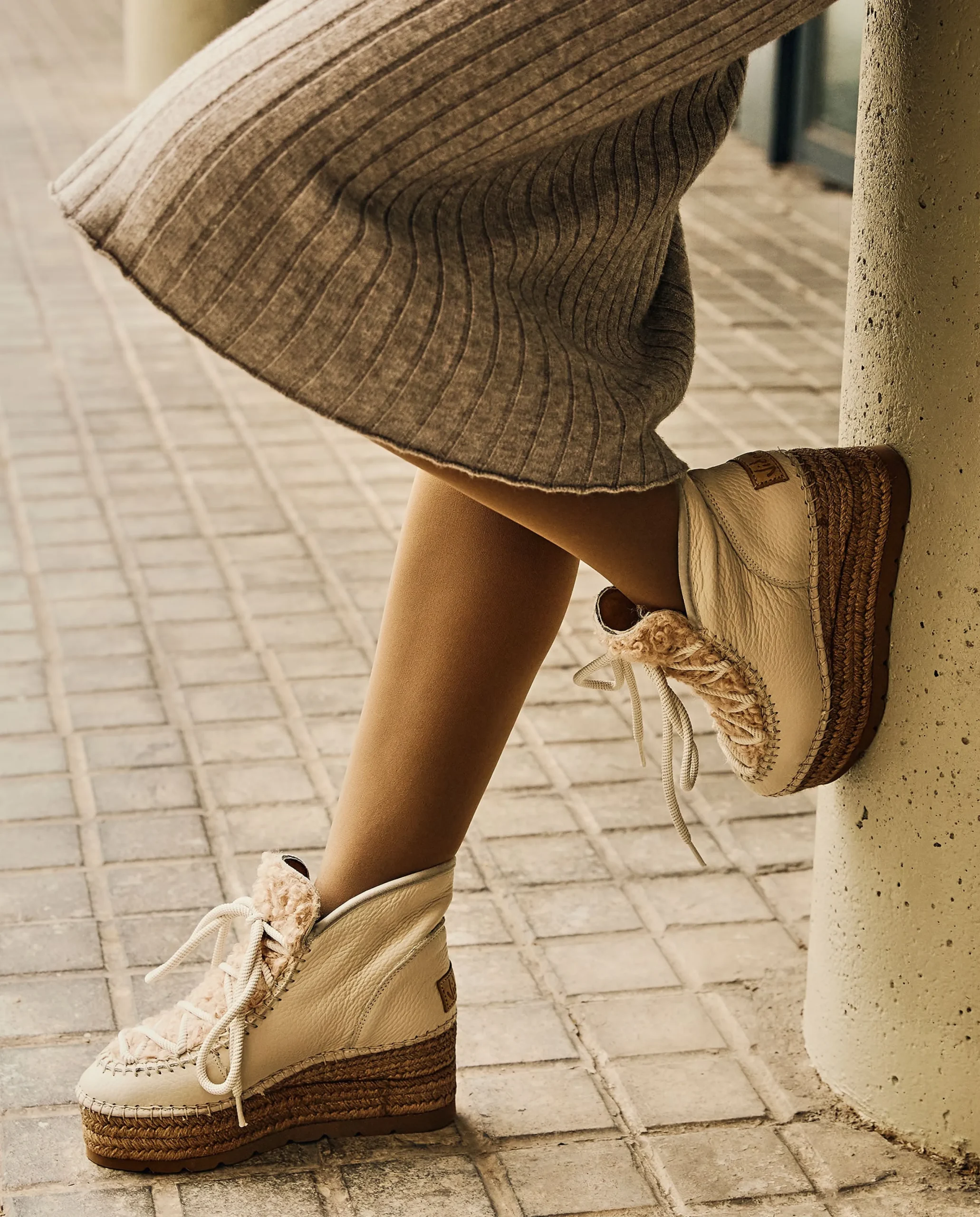 Bota baja borreguito en napa hielo Creta