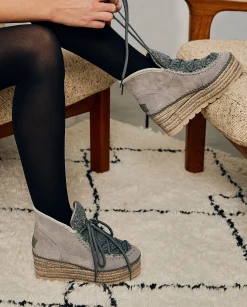 Bota baja borreguito en serraje gris Creta