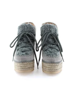 Bota baja borreguito en serraje gris Creta