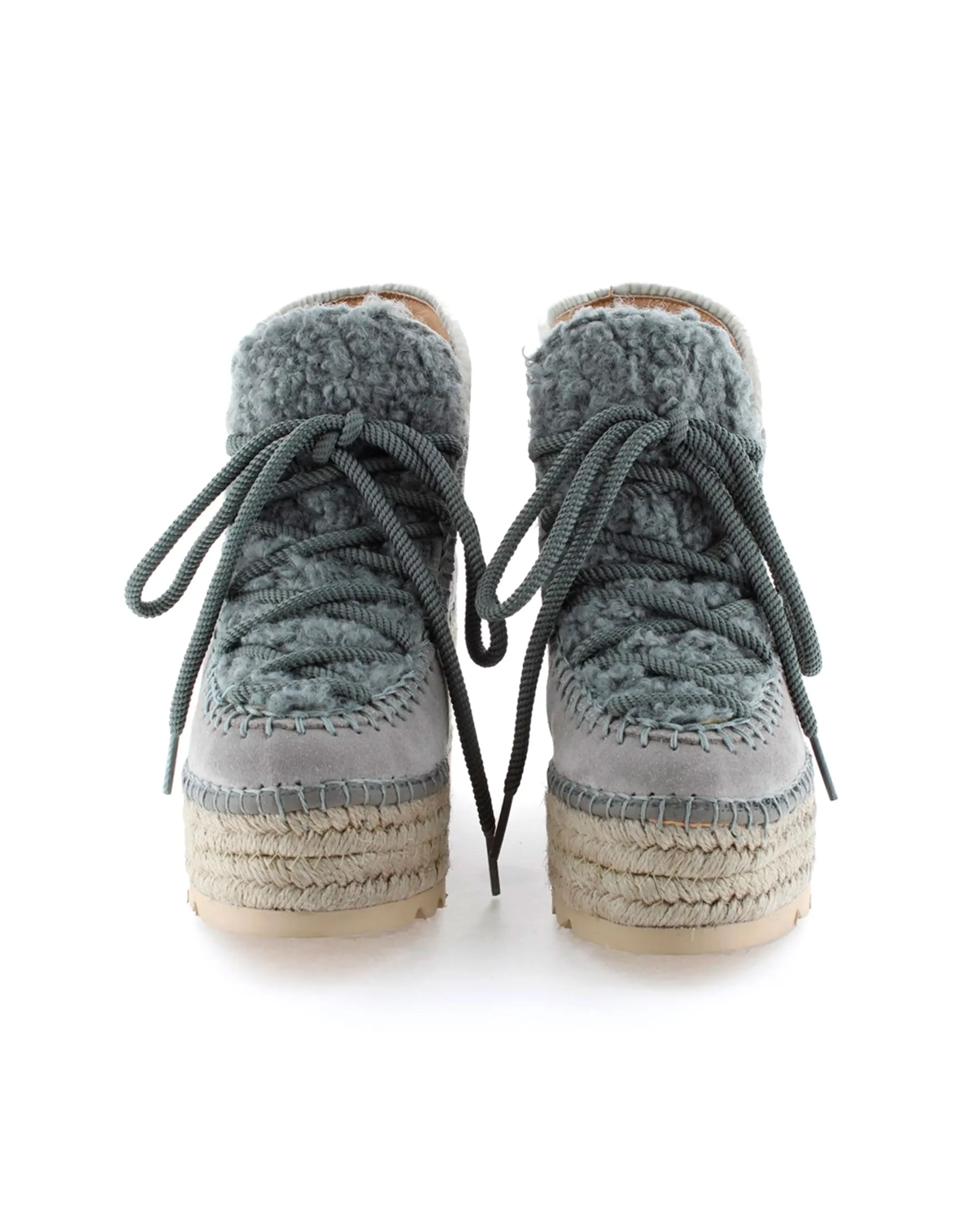 Bota baja borreguito en serraje gris Creta