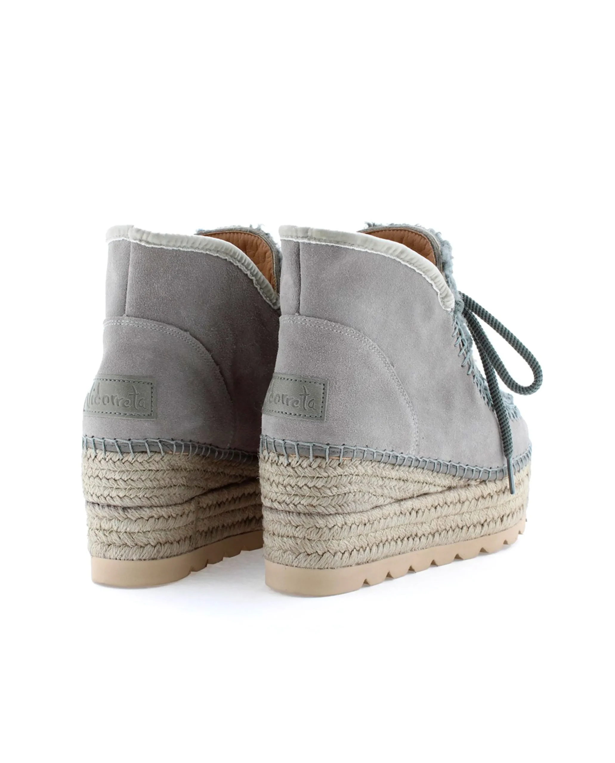 Bota baja borreguito en serraje gris Creta