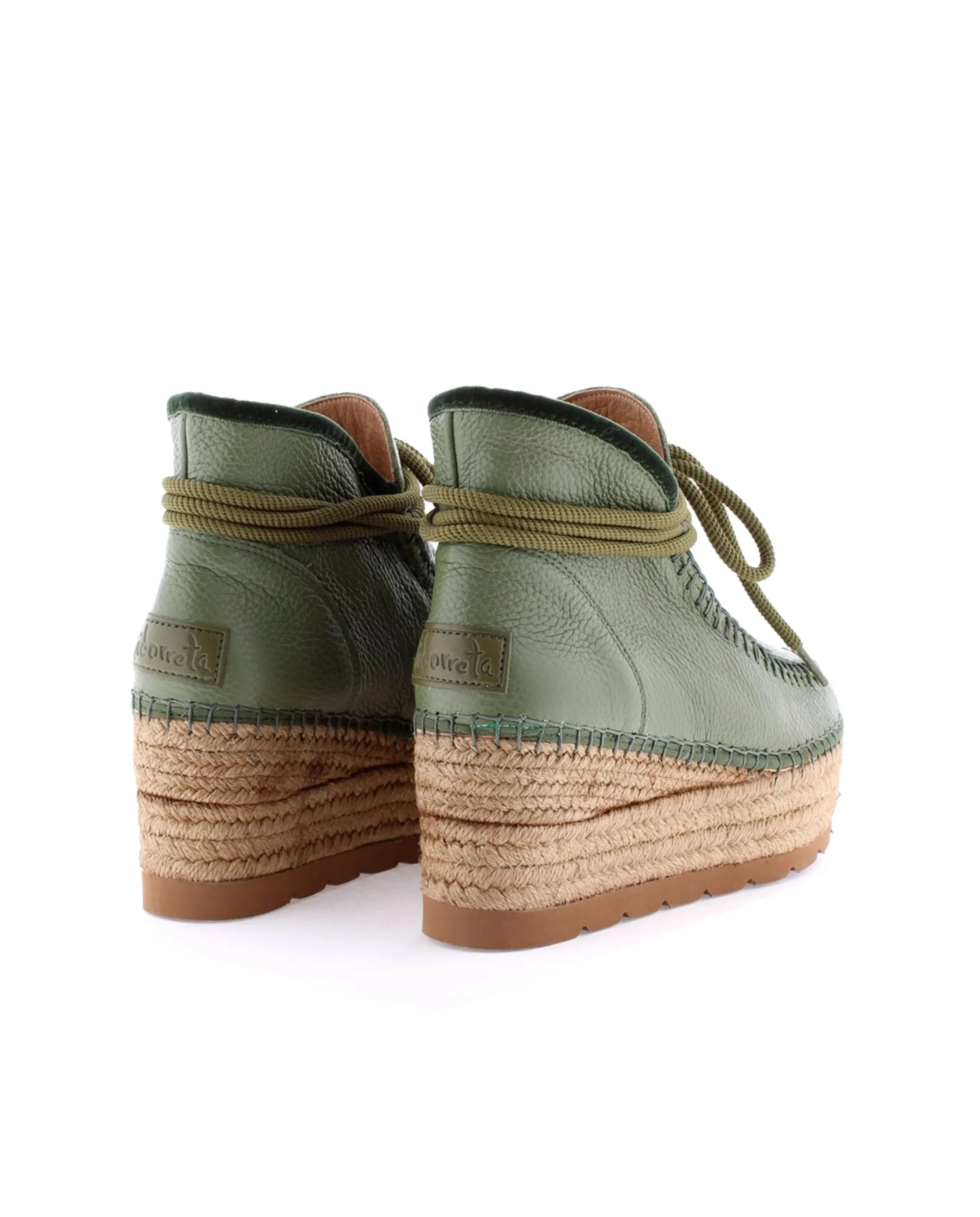 Bota baja en napa kaki Creta