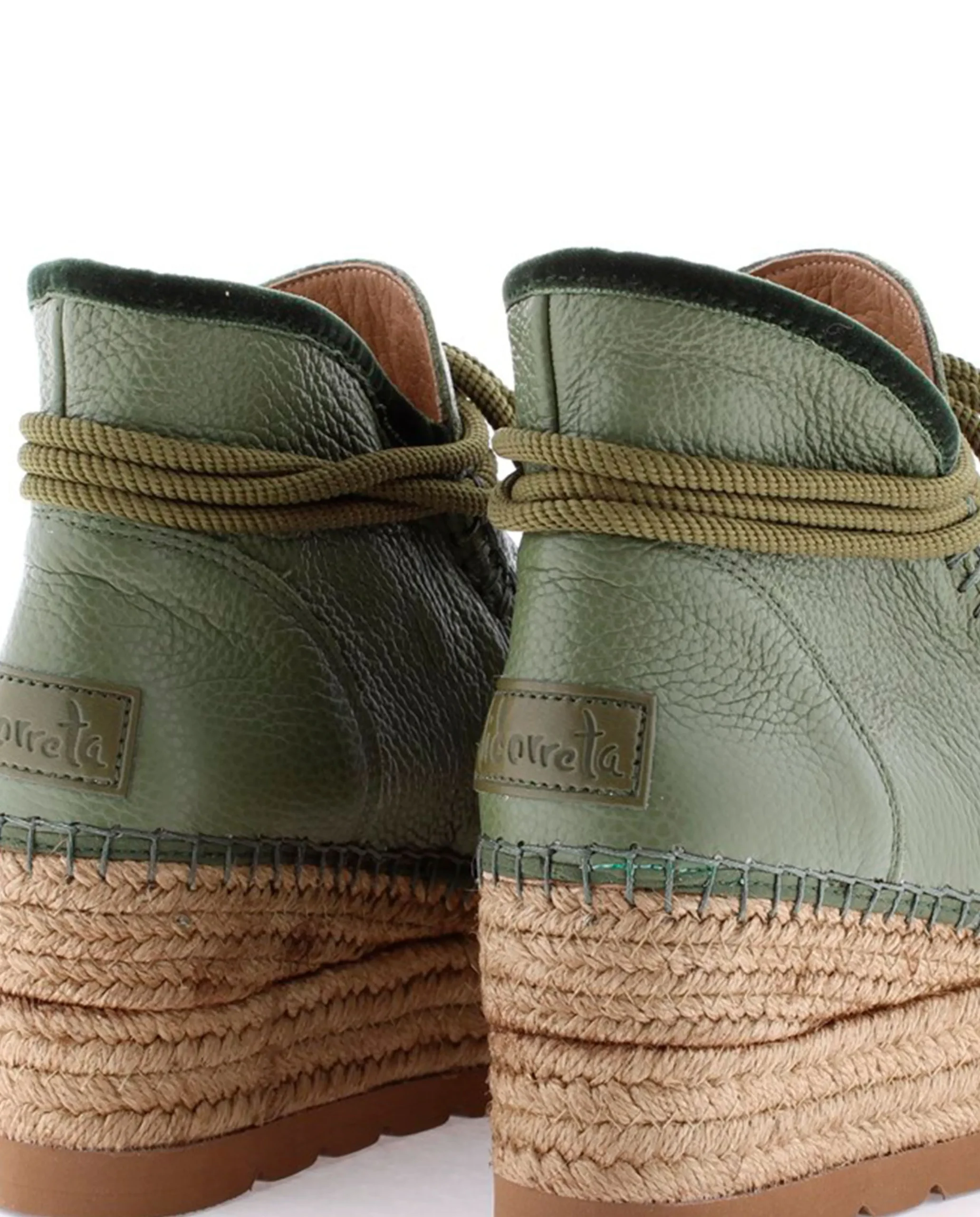 Bota baja en napa kaki Creta