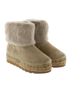 Bota baja en serraje arena Merce Doble