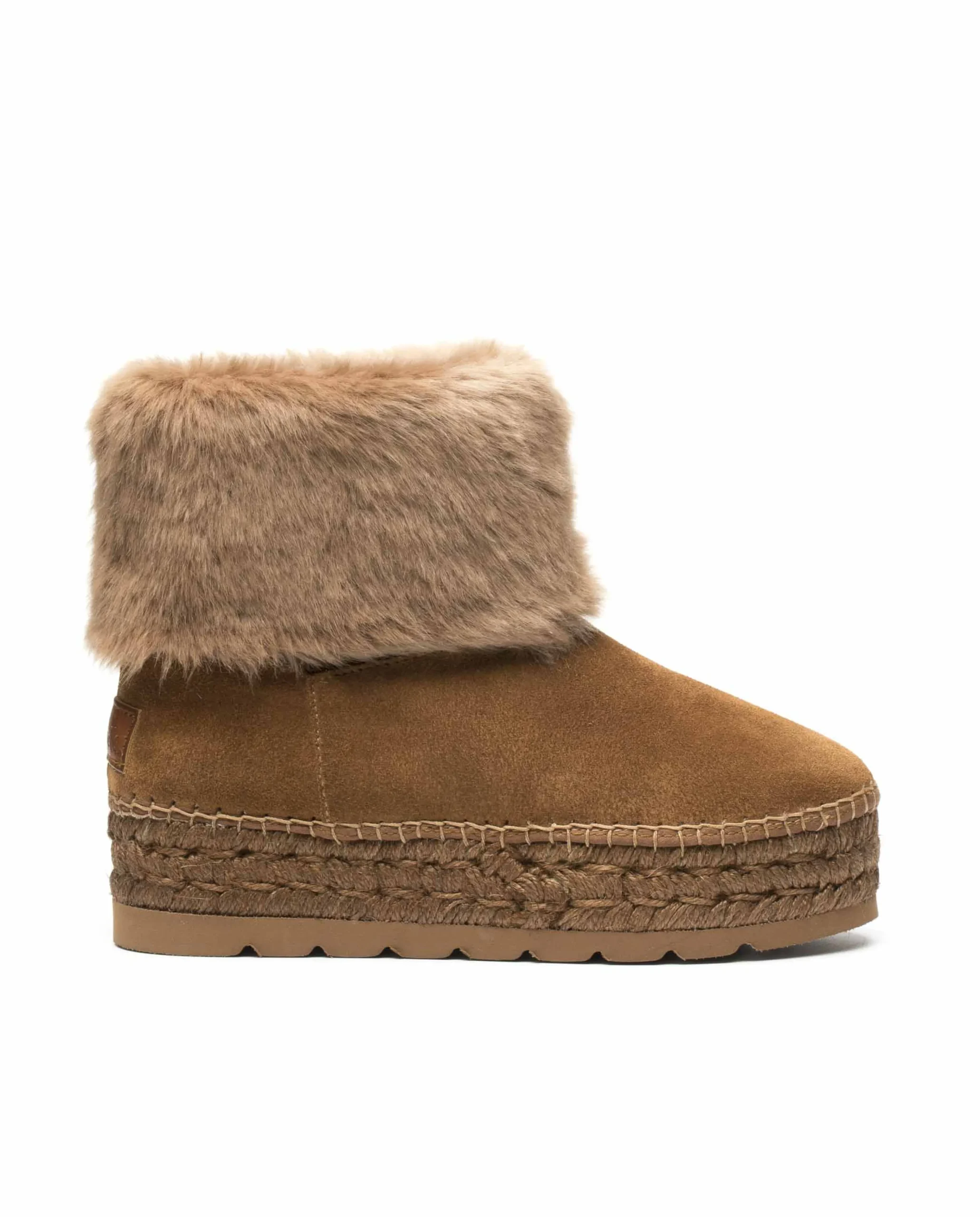 Bota baja en serraje cuero oscuro Merce Doble