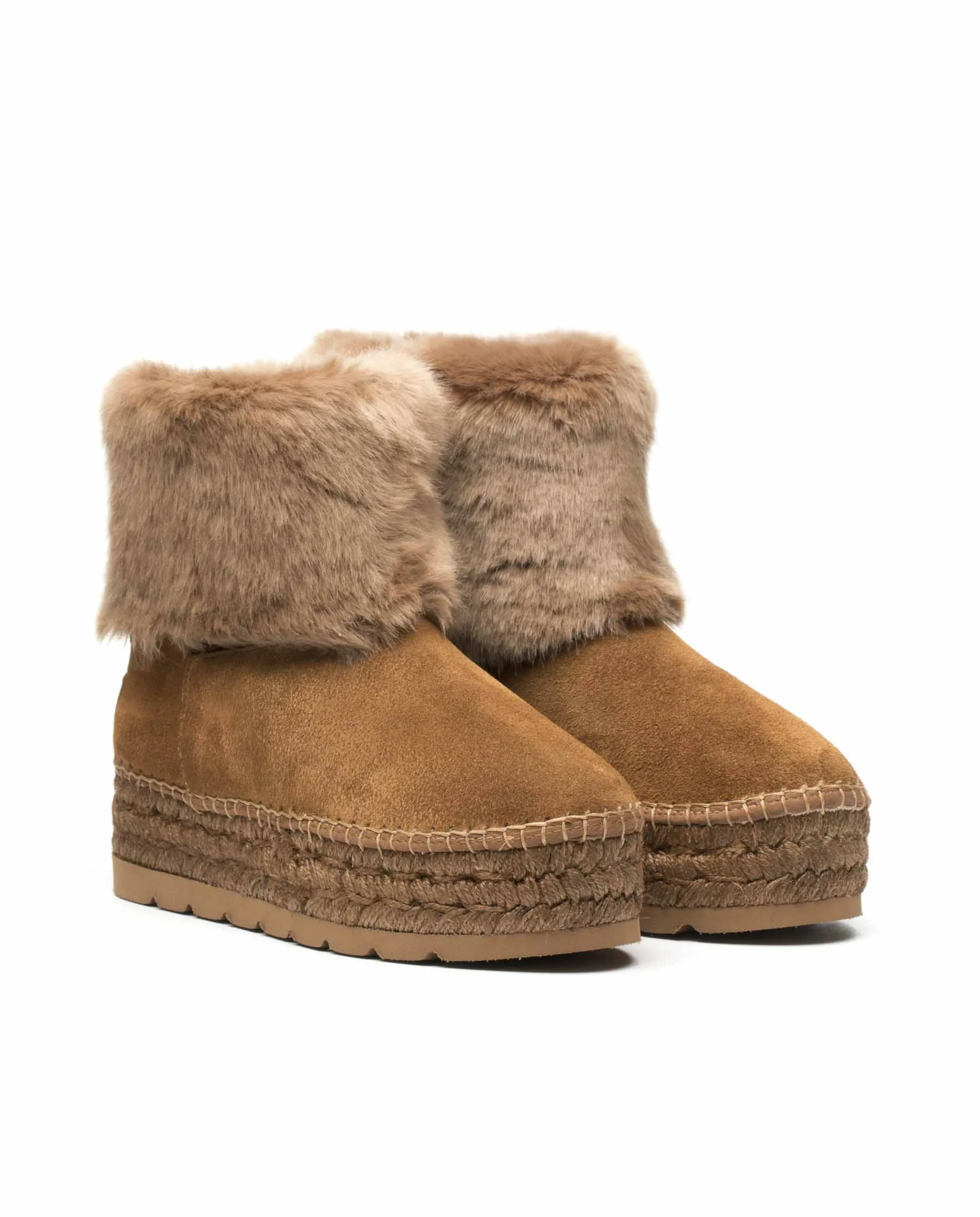 Bota baja en serraje cuero oscuro Merce Doble