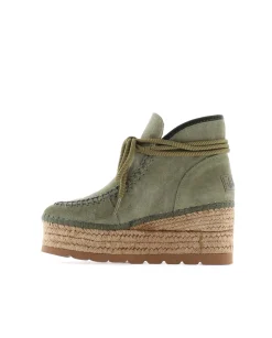 Bota baja en serraje kaki Creta