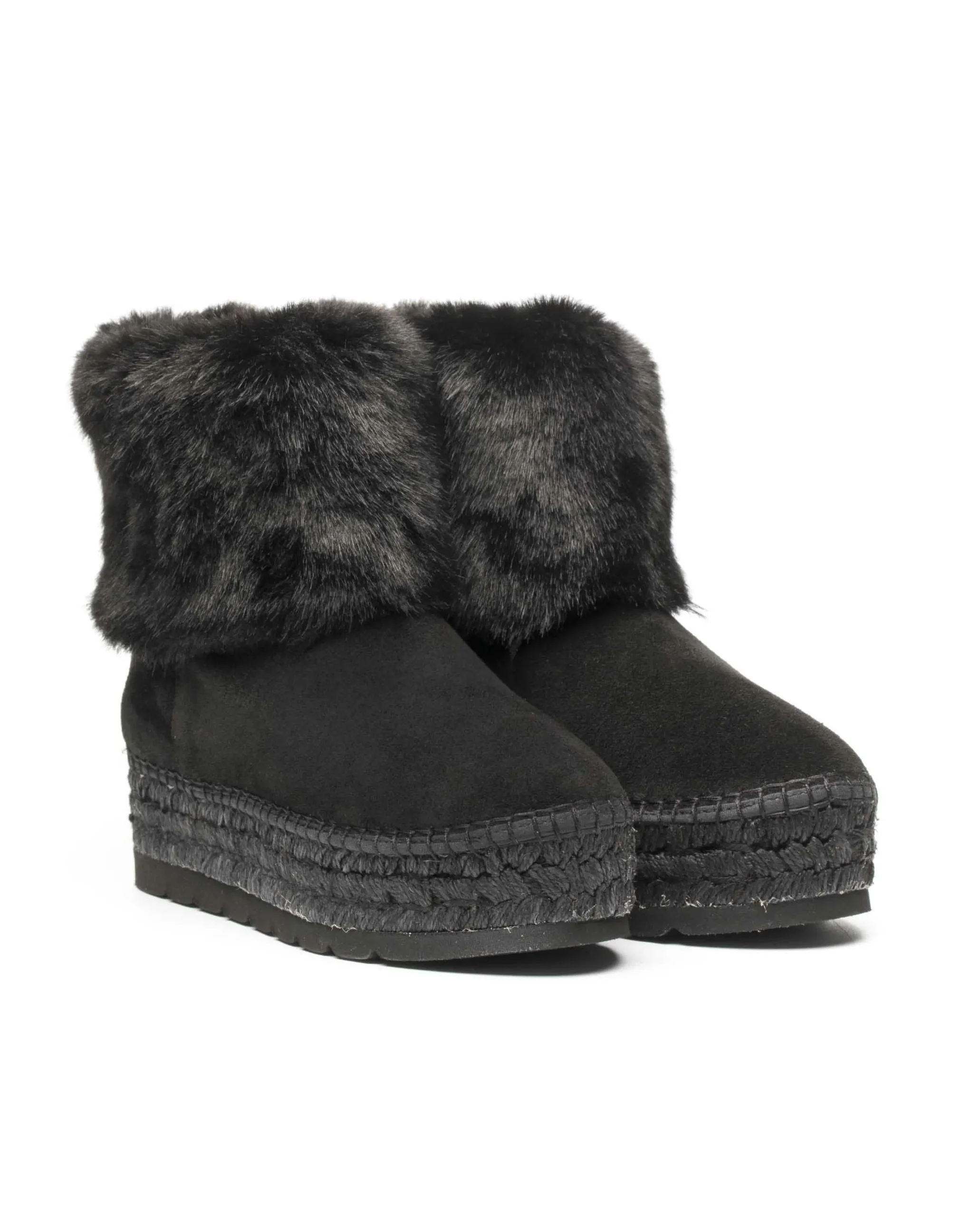 Bota baja en serraje negro Merce Doble