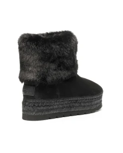 Bota baja en serraje negro Merce Doble