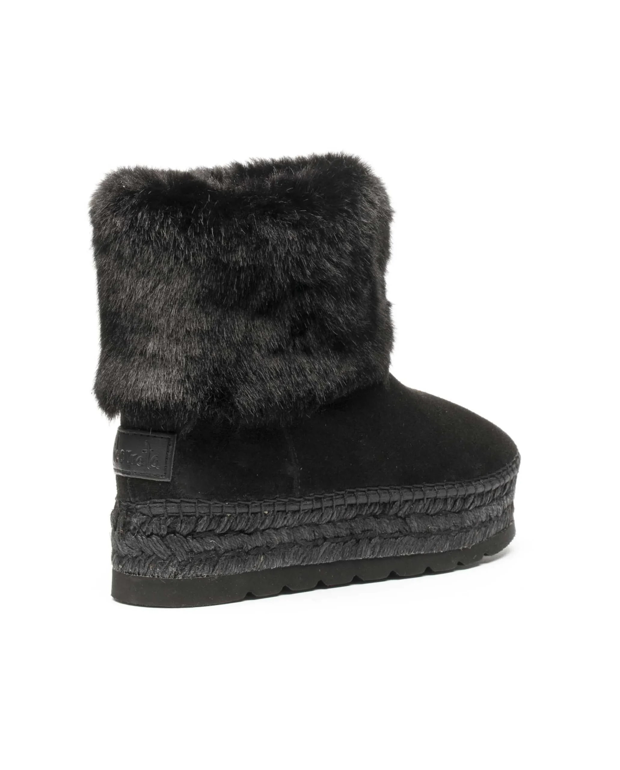 Bota baja en serraje negro Merce Doble