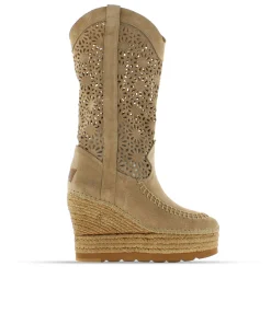 Bota calada en serraje arena Tilo 7