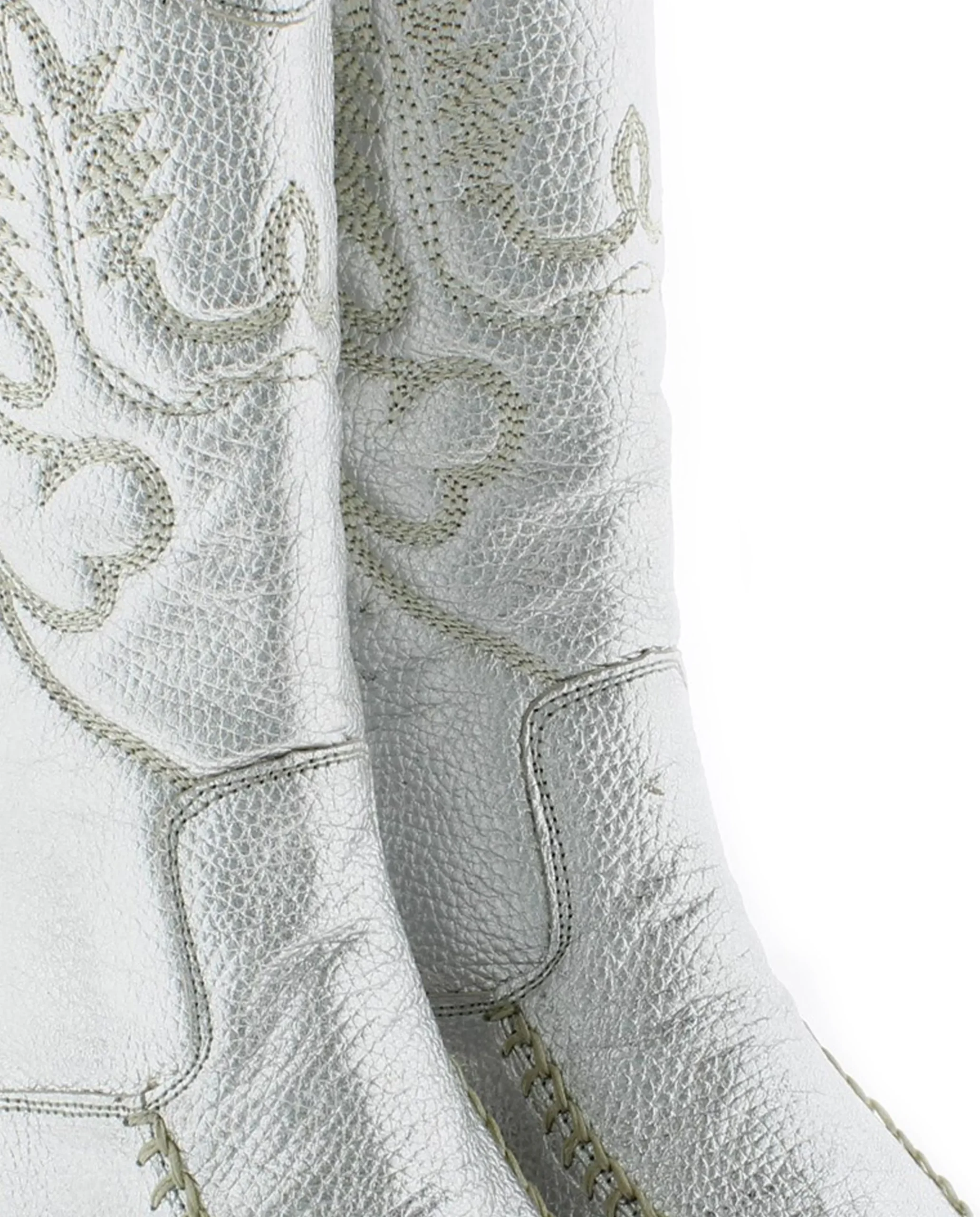 Bota Cowboy en napa metal plata Tilo 7