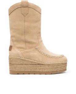 Bota Cowboy en serraje arena Creta