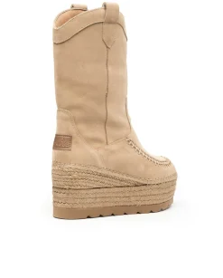 Bota Cowboy en serraje arena Creta