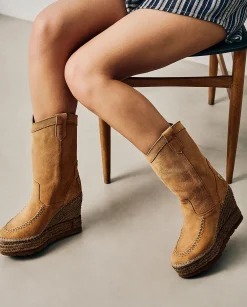 Bota Cowboy en serraje camel Tilo 7