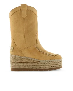 Bota Cowboy en serraje camel Creta