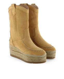 Bota Cowboy en serraje camel Creta