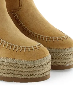 Bota Cowboy en serraje camel Creta