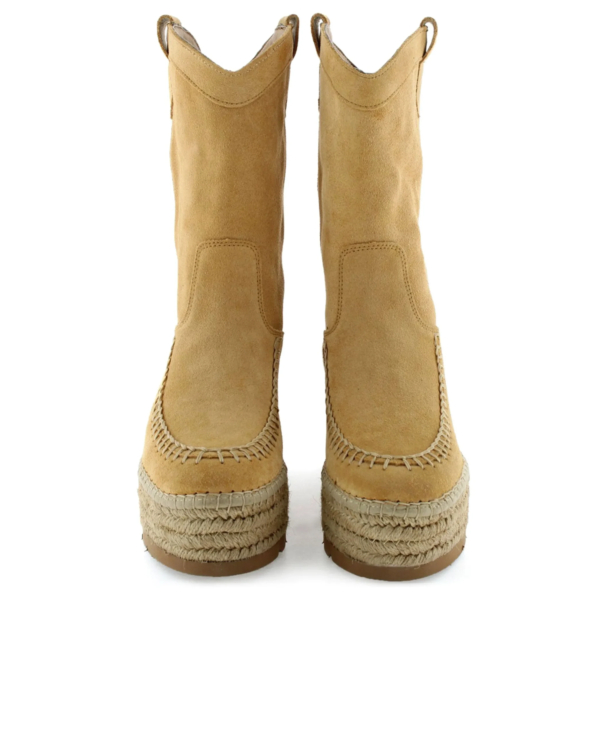 Bota Cowboy en serraje camel Creta