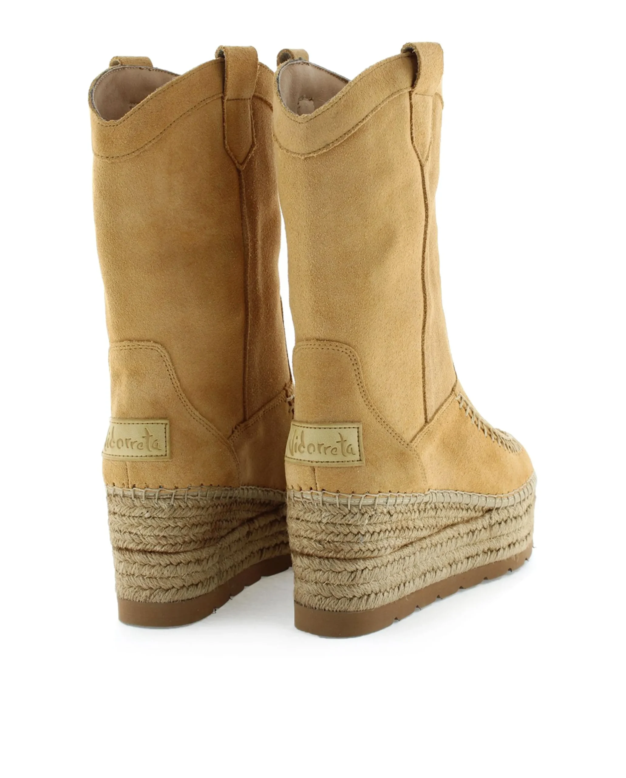Bota Cowboy en serraje camel Creta