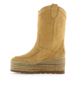 Bota Cowboy en serraje camel Creta