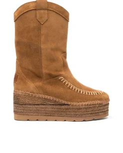 Bota Cowboy en serraje cuero Creta