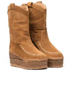 Bota Cowboy en serraje cuero Creta