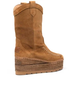 Bota Cowboy en serraje cuero Creta