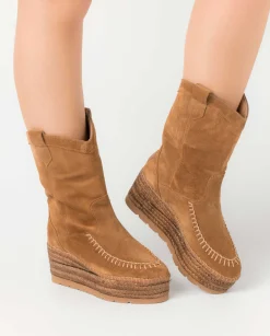 Bota Cowboy en serraje cuero Creta