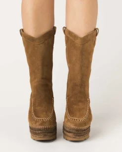 Bota Cowboy en serraje cuero oscuro Tilo 7