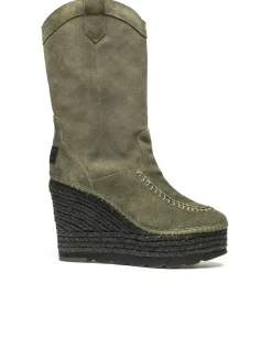 Bota Cowboy en serraje kaki Tilo 7