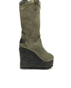 Bota Cowboy en serraje kaki Tilo 7