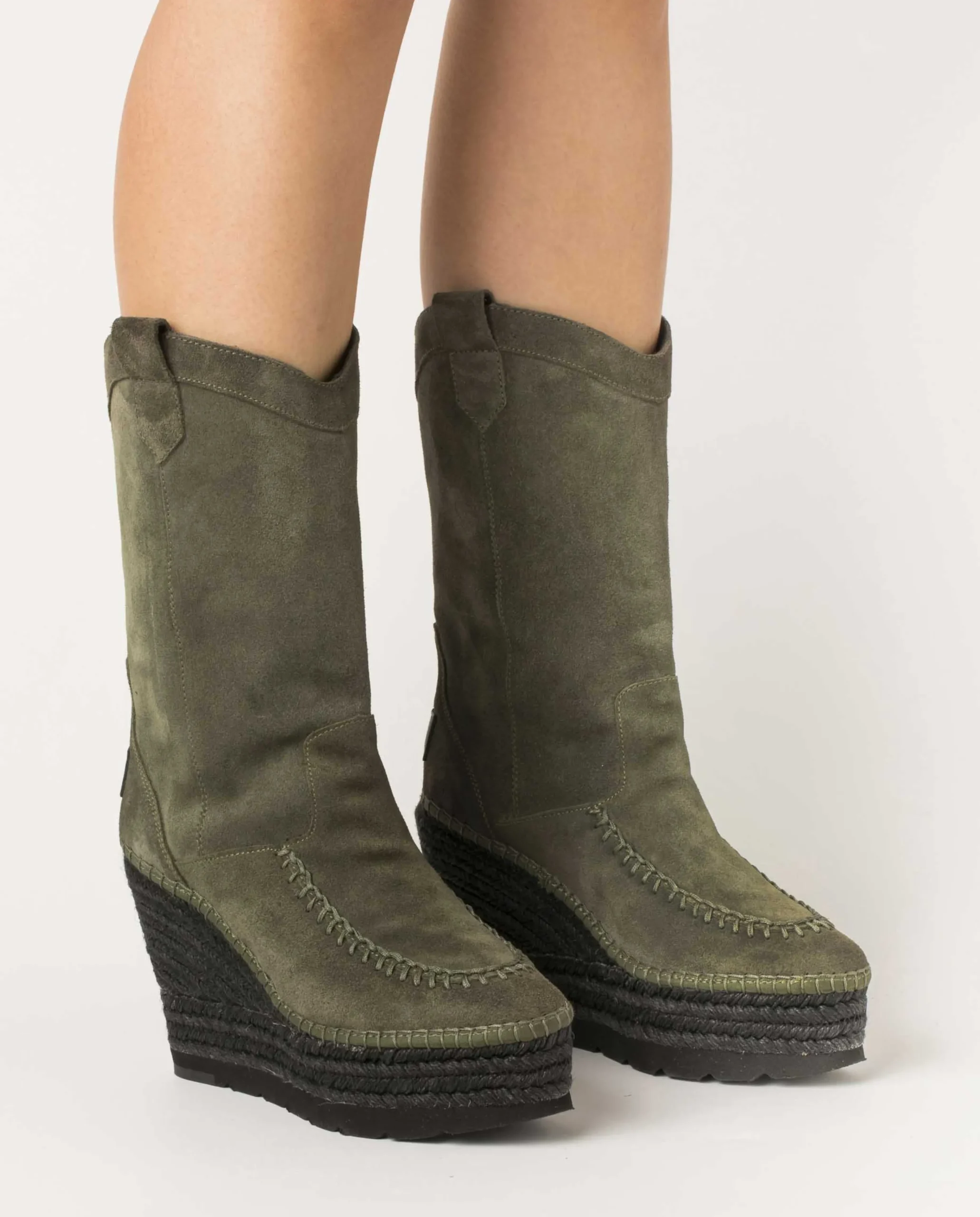 Bota Cowboy en serraje kaki Tilo 7