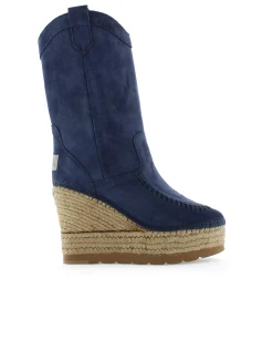 Bota Cowboy en serraje marino Tilo 7
