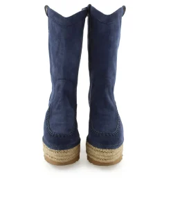 Bota Cowboy en serraje marino Tilo 7