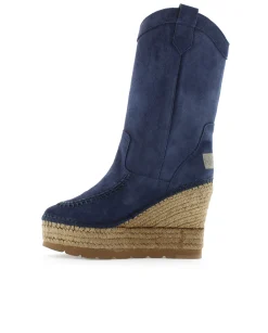 Bota Cowboy en serraje marino Tilo 7