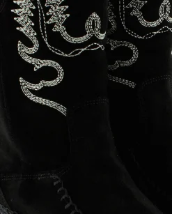 Bota Cowboy en serraje negro Creta