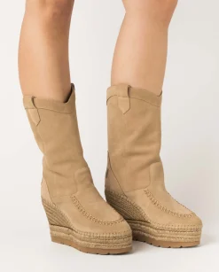 Bota Cowboy en serraje nude Tilo 7